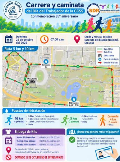 Carrera del Día del Trabajador de la CCSS logo